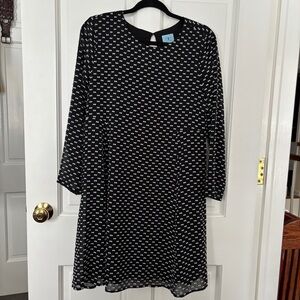 CeCe Black and White Dress